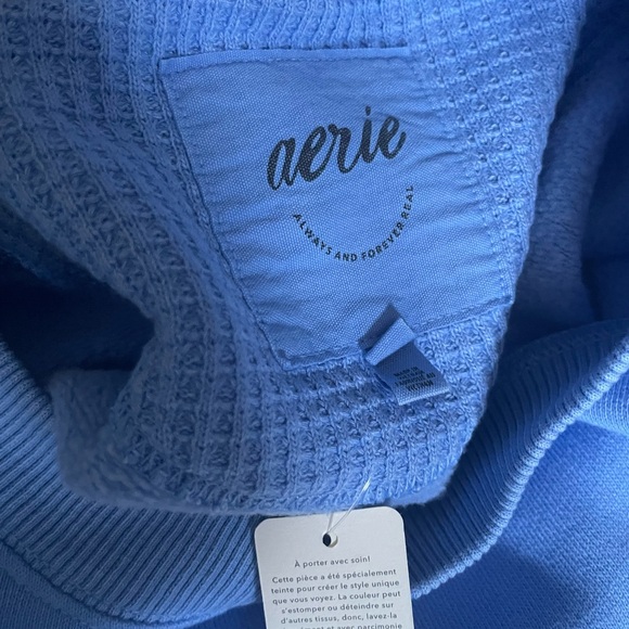 Aerie Women’s Oversized Getaway Sweatshirt Color Vitamin Sea - Picture 7 of 12